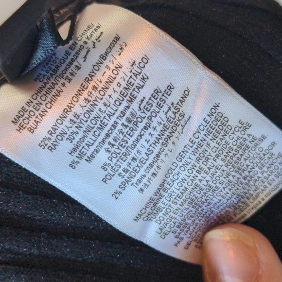 BCBGMaxAzria Black Glitter Tie Front Tube Top Size XS NWT Party Clubbing Top - Picture 7 of 7